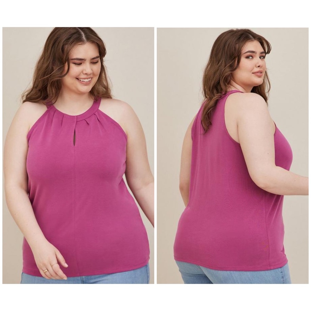 Torrid Knit Cupro Sleeveless High Neck Twist Top - New with Tags